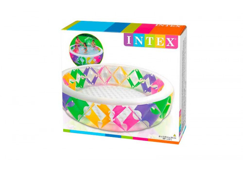 Надувной бассейн Intex Крестики Deluxe, надувное дно, 229х56 см, от 6 лет 56494