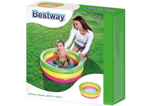 Бассейн надувной «Радуга», 70 х 24 см, от 2 лет, 51128 Bestway